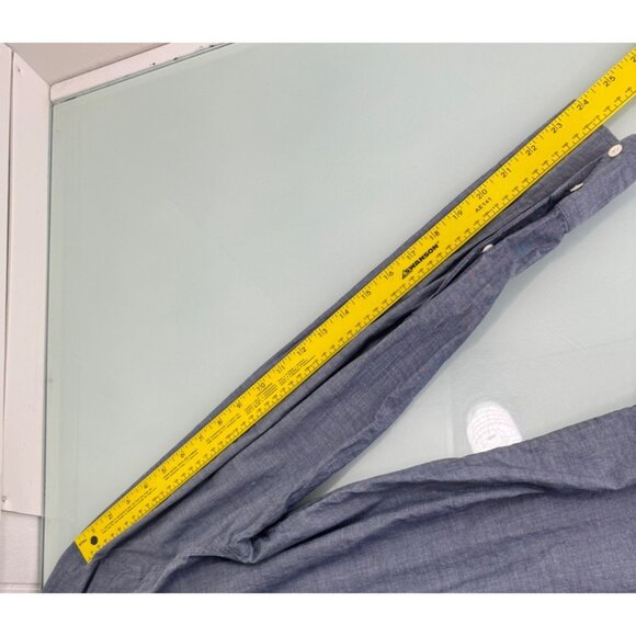 J Crew Women's Tunic Shirt Medium M Chambray Lightweight Tab Roll Up Popover - Picture 9 of 10